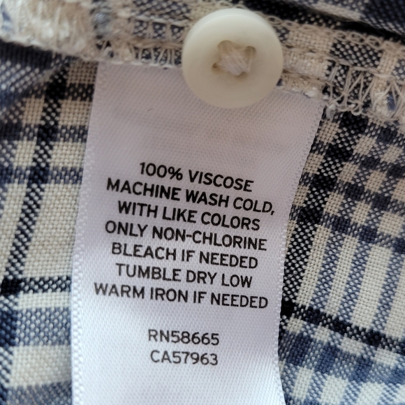Treasure & Bond Plaid Viscose Button Up Shirt Women's Size 2X - Picture 4 of 8